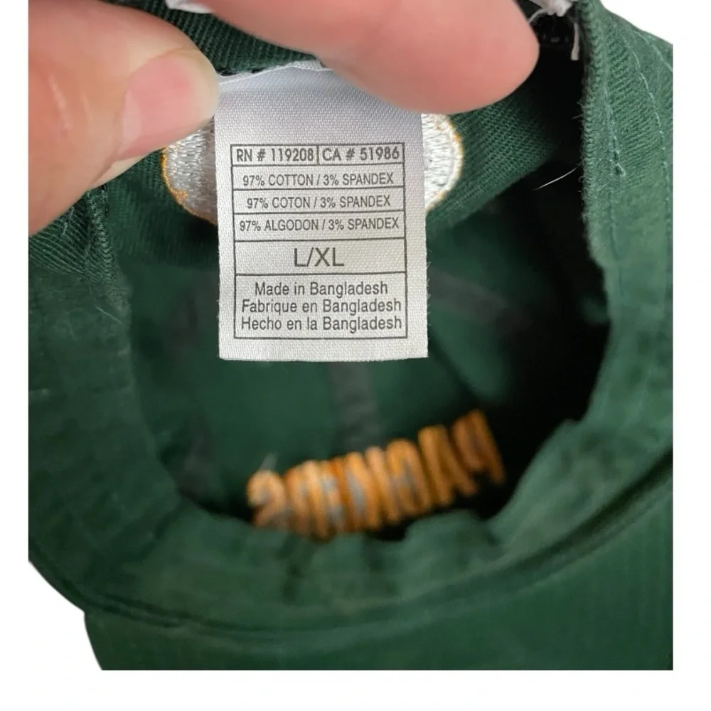 Green Bay Packers Team NFL Cap Hat Green Adjustable Embroidered Logo Spellout